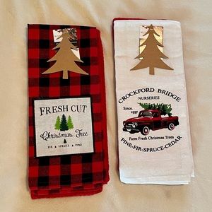 HOLIDAY : Kitchen Towels - Farm House/Buffalo Plaid - Set of FOUR